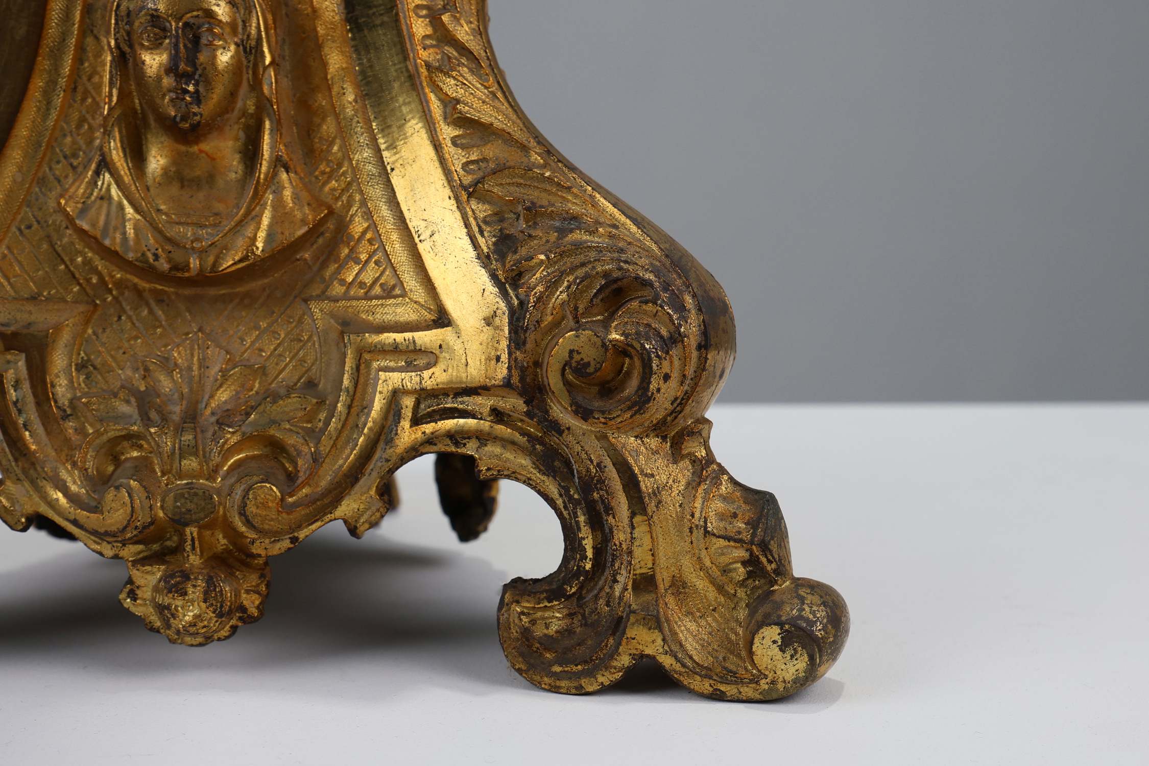 Large 18th century bronze and copper church candle holder, Francethumbnail